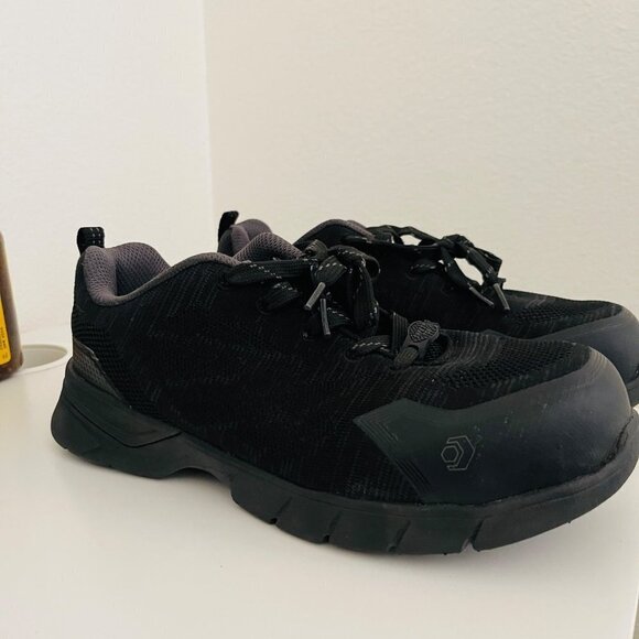 Wolverine Fletcher All Black Safety Toe Slip Resistant Mans Sz 7.5 Wide - Picture 2 of 7